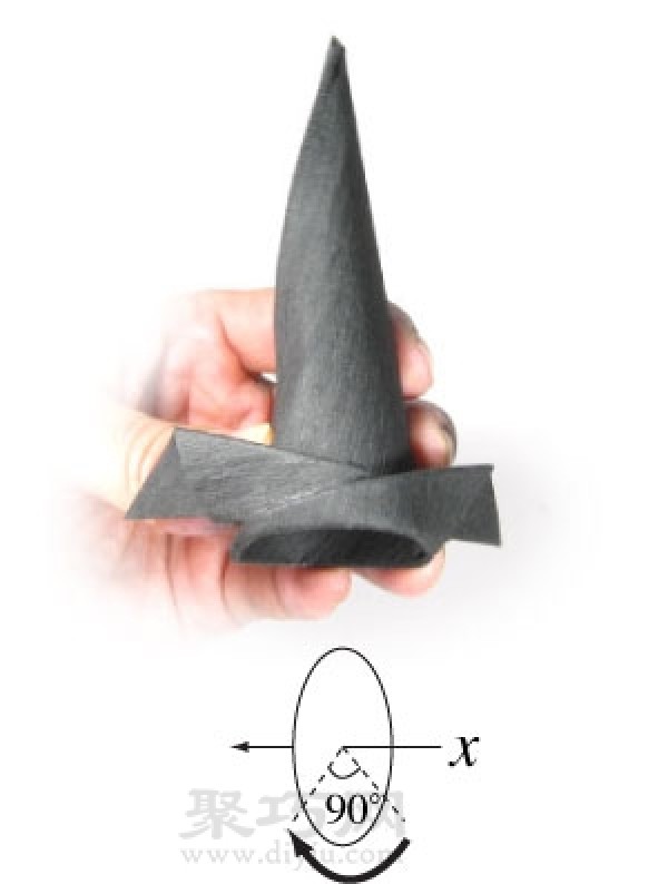 How to fold an origami witchs hat