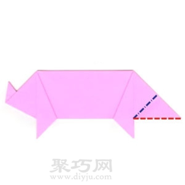 Origami pig tutorial illustration