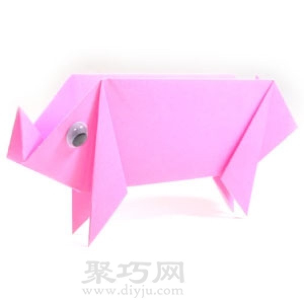 Origami pig tutorial illustration