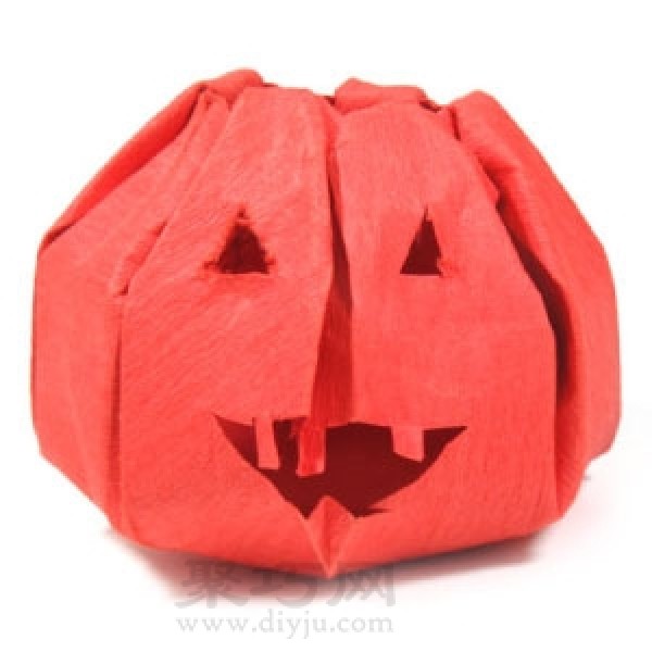 Halloween pumpkin lantern origami tutorial How to make origami pumpkin lantern