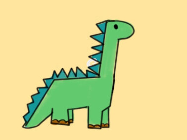 Tall dinosaur simple drawing