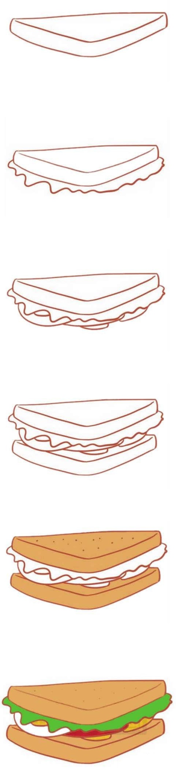 How to draw a sandwich layer by layer