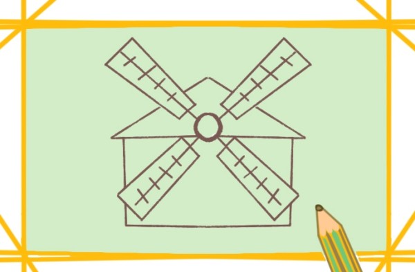 Simple drawing of ancient windmill