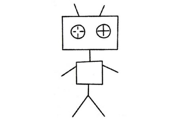 Complete collection of simple robot drawings and drawing steps