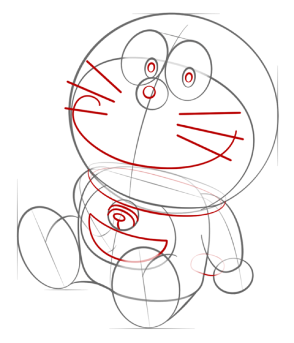 Doraemon simple drawing steps