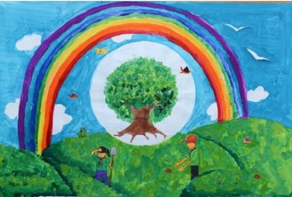 Protect the environment, share multiple trees, and share children’s paintings for Arbor Day