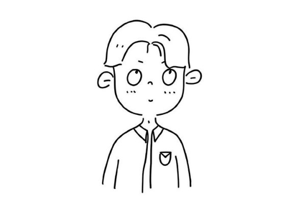 Simple line character avatar sketch