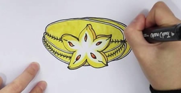 How to draw nutritious star fruit