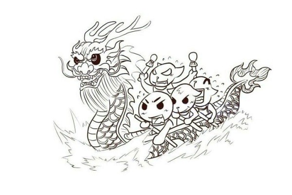 Dragon Boat Festival simple drawing tutorial