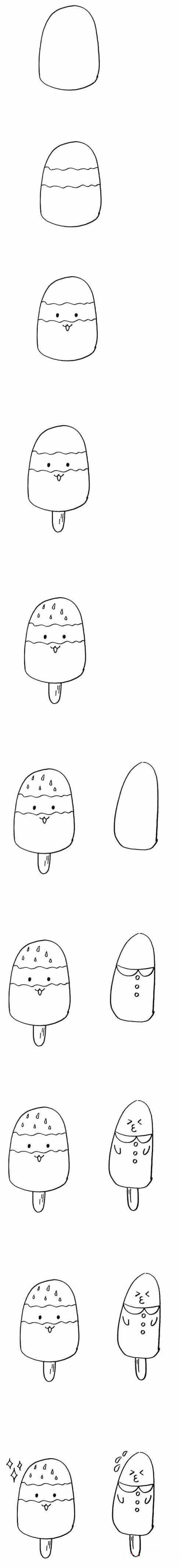 How to draw cartoon ice cream