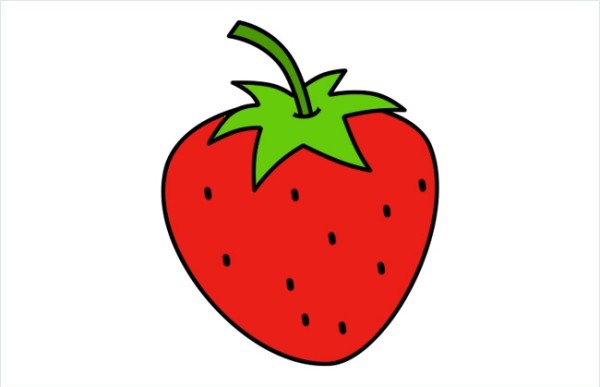 Delicious sweet strawberry simple drawing picture