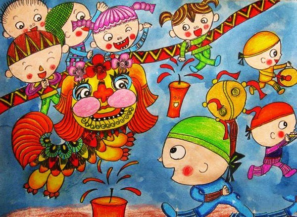 Appreciation of children’s paintings during the Spring Festival in 2017