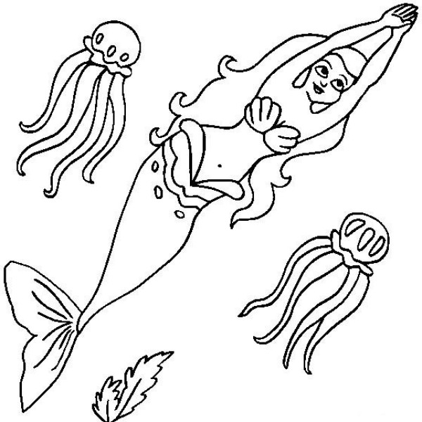 Simple drawings of anime characters, simple drawings of underwater mermaids