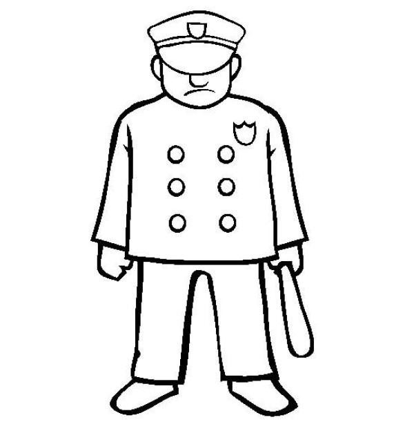 Simple drawings of characters, simple drawings of police officers