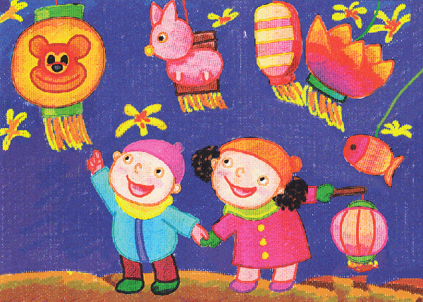 Appreciation of children’s paintings about the Lantern Festival in 2017