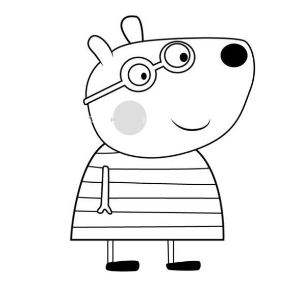 Peppa Pig and Belinda the Bear Simple Drawing