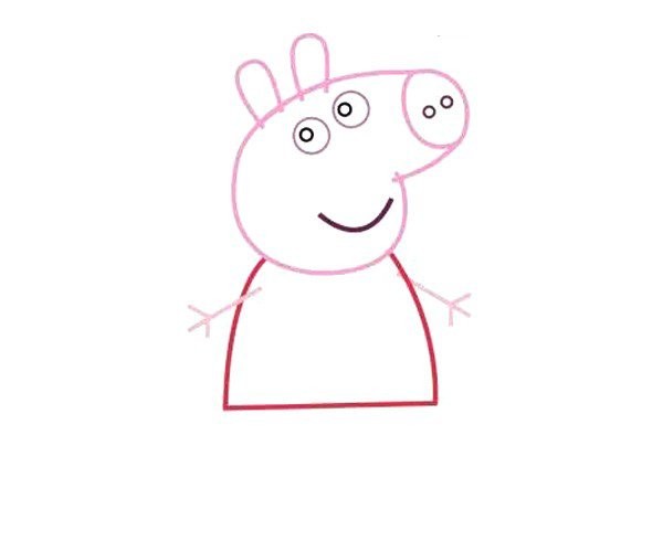 Draw cute Peppa Pig in six simple steps