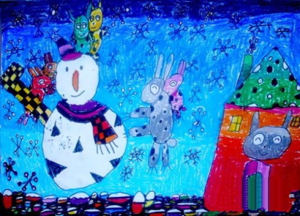 New Year of the Snowman and the Little White Rabbit