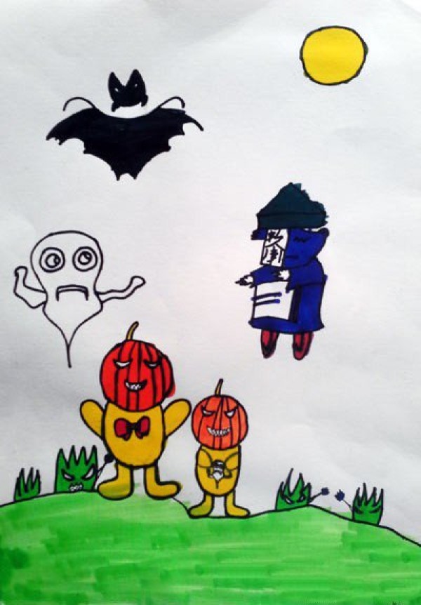 Halloween childrens drawings-Halloween costumes