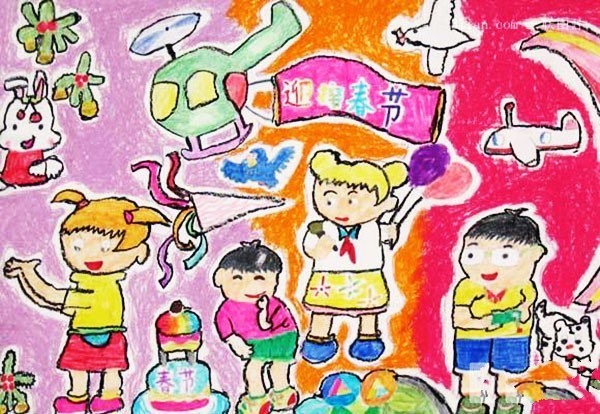 Childrens paintings for the New Year in 2017