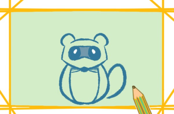 Cute raccoon simple drawing