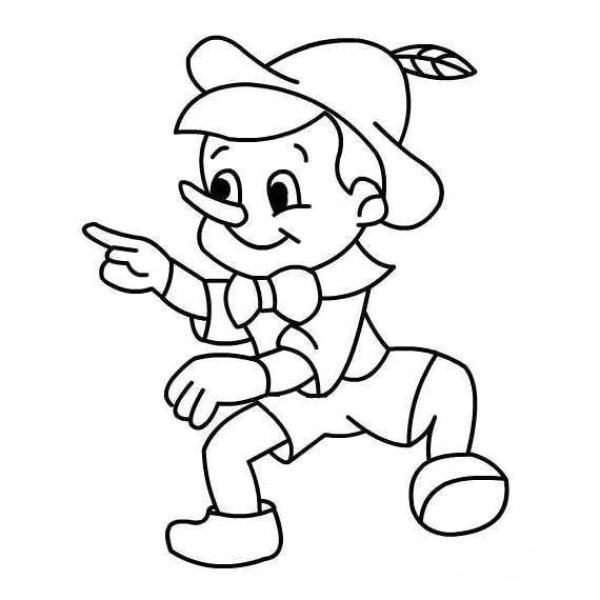 Pinocchio simple drawing pictures