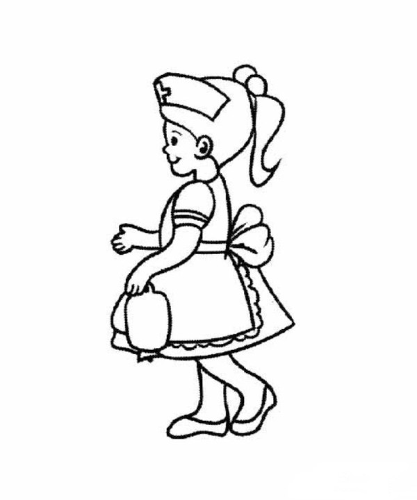 Cartoon nurse simple drawing picture