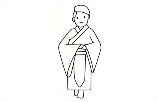 Simple drawing pictures of people wearing ancient costumes