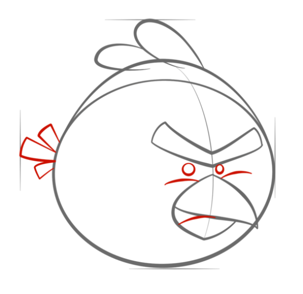 How to draw a red angry bird