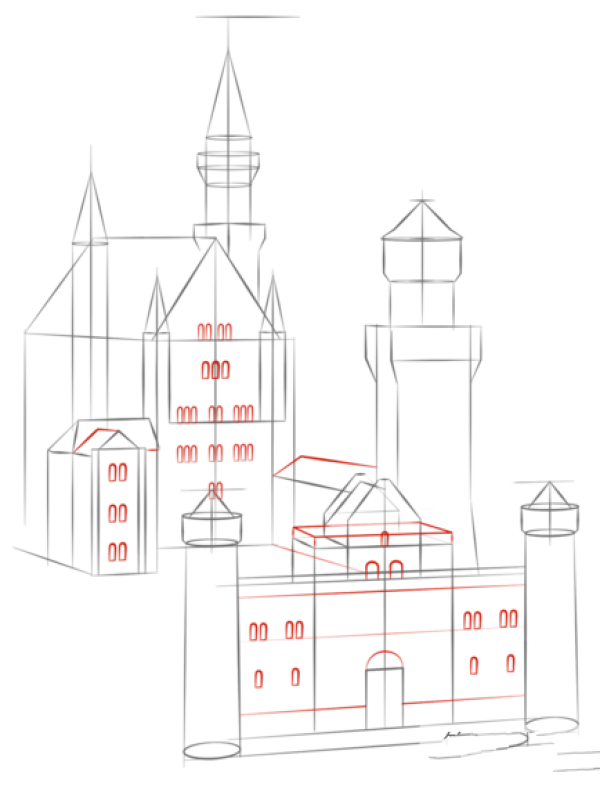 How to Draw Neuschwanstein Castle