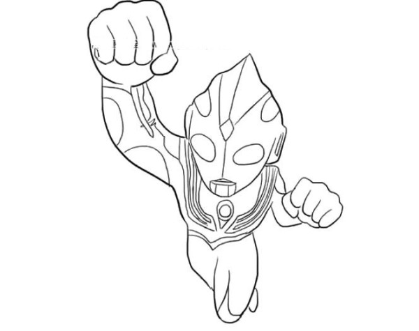 Ultraman Red Tiga in flying power form