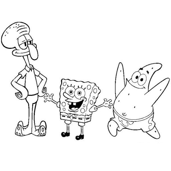 Simple drawings of cartoon characters, a complete collection of simple drawing pictures of SpongeBob SquarePants