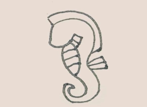 Simple drawing of seahorse