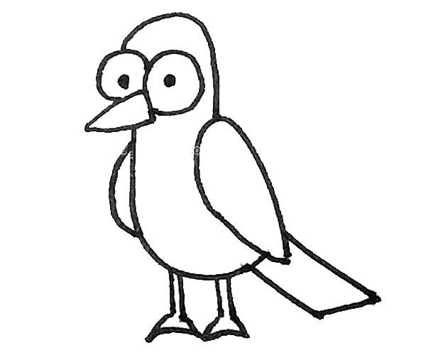 Simple drawing tutorial of drawing a crow