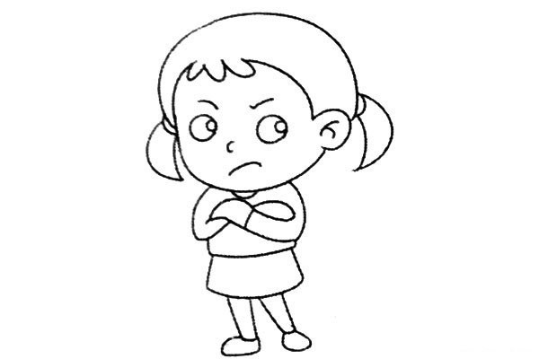 A set of simple drawings of well-behaved little girls