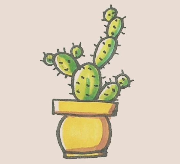 Simple drawing of cactus