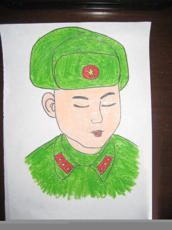 Uncle Lei Feng in my heart simple sketch