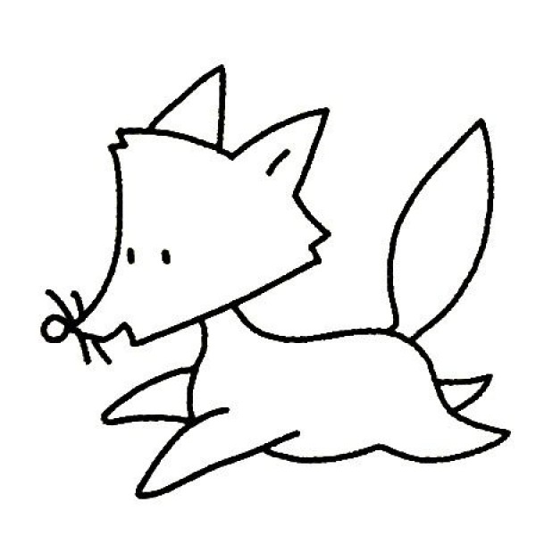 Simple drawing of cunning and suspicious fox