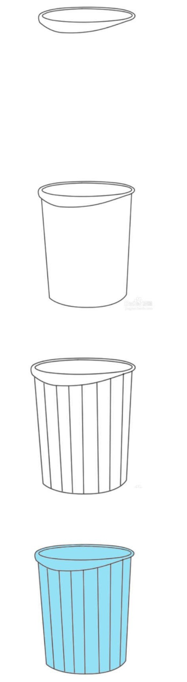 How to draw a trash can