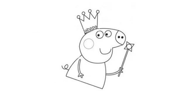 Draw Peppa Pig wearing a crown