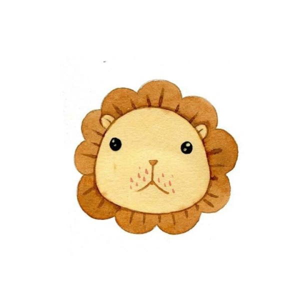 Cute lion head simple drawing