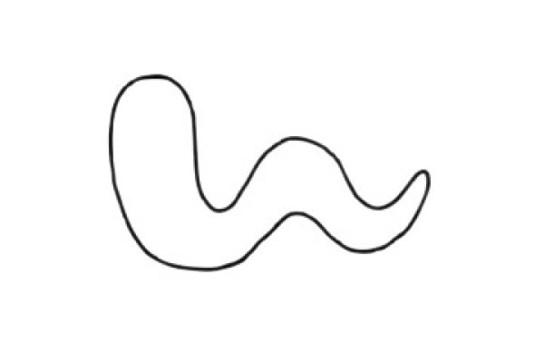 Simple drawing of cartoon earthworm