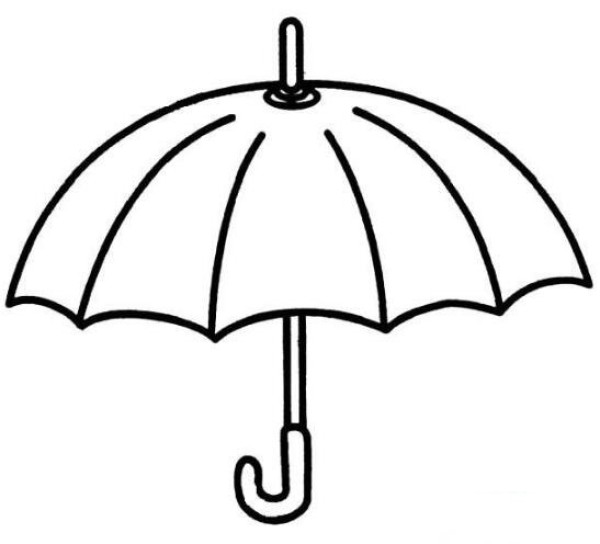 Umbrella to protect from wind and rain simple drawing