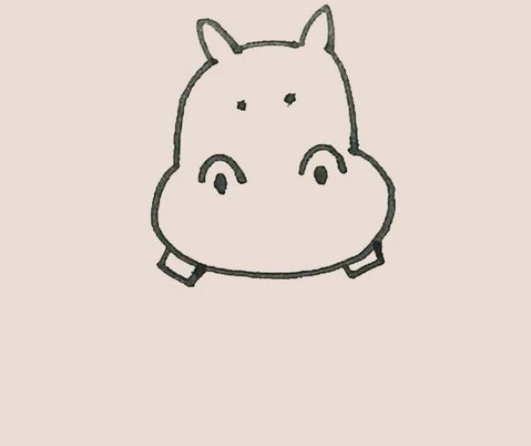 Simple drawing of hippopotamus