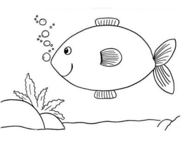 How to draw a little carp that blows bubbles