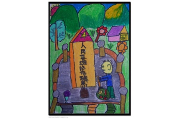 Childrens drawings about Qingming Festival-Monument to the Peoples Heroes