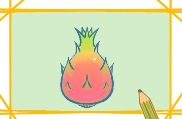 How to draw red dragon fruit