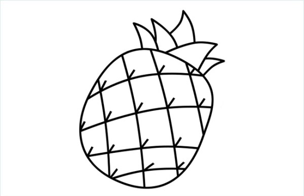 How to draw and color pineapple simple drawings