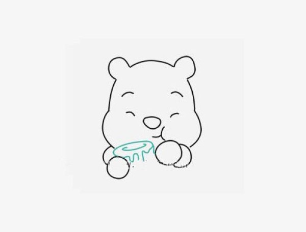 Simple drawing tutorial: Winnie the Pooh eating honey