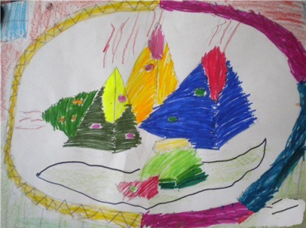 Dragon Boat Festival childrens painting pictures-Zongxiang Dragon Love